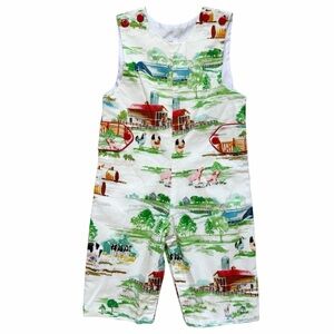 Le Za Me Baby Outfit Unisex Farm Barn Cows Pigs Size 9 Months Infant Snap Legs